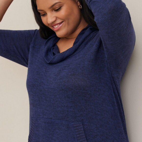 Torrid Super Soft Plush Cowl Neck Raglan Tunic Sweatshirt - Picture 5 of 6